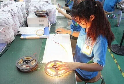 LED strip light final inspection
