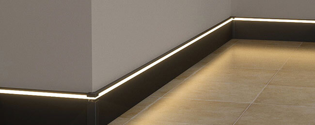 Skirting baseboard LED channel series