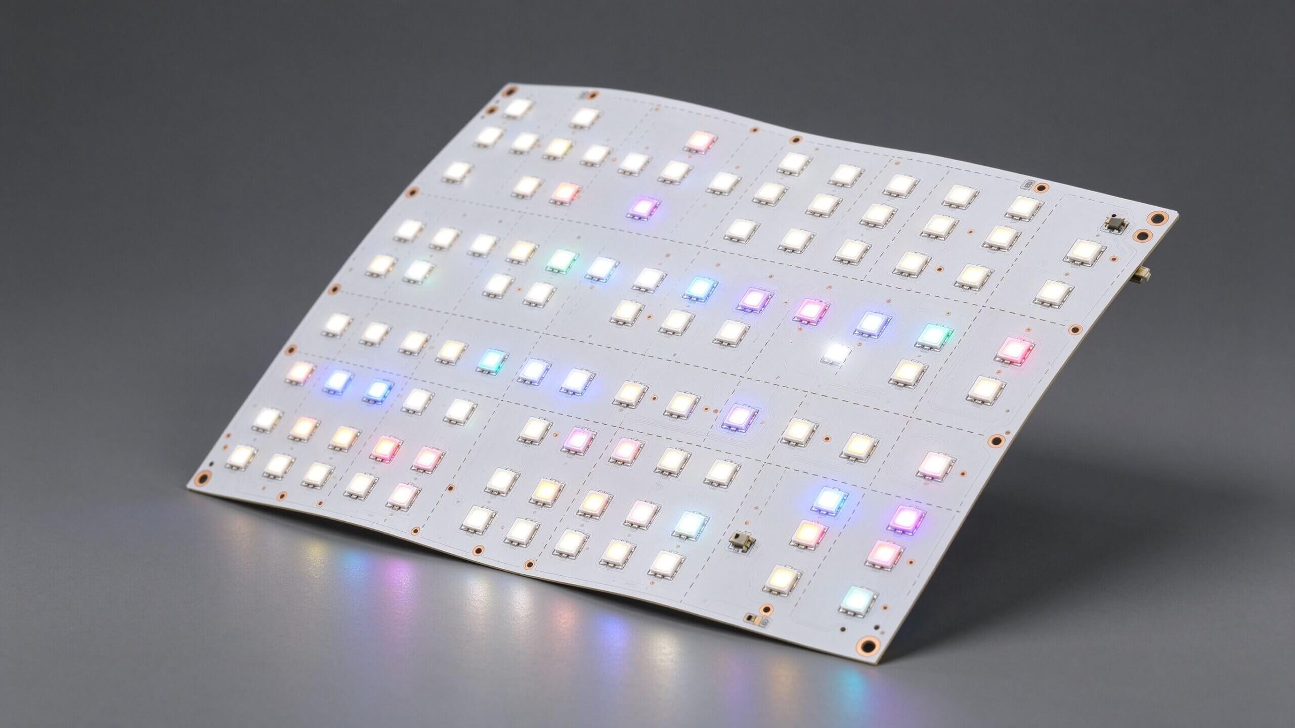 Flexible LED sheet light with dense SMD array and cut lines